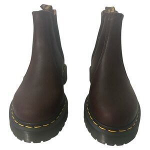 Dr Martens 2976 Yellow Stitch Brown Leather Chelsea Boots EU38 Men 6 Women 7